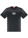 Diesel T-shirt Sfumata Con Stampa Oval D In Black