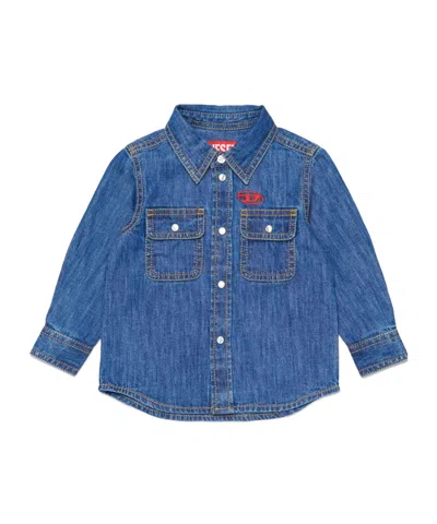 Diesel Babies' Oval D Denim Shirt In Blue