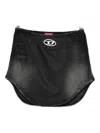 Diesel Logo-plaque Denim Miniskirt In Black