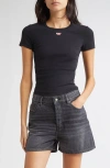 Diesel Black Stretch Cotton T-elle T-shirt In Black