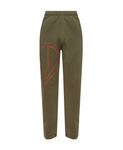 Diesel Oval-d Embroidered Track Pants In Brown