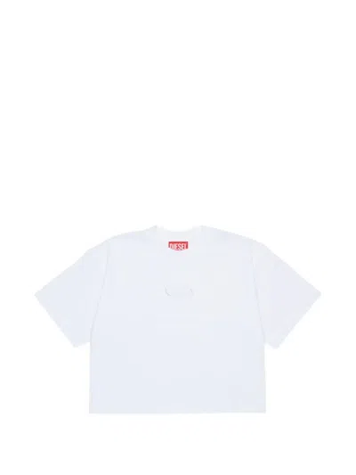 Diesel Kids' Oval D Embroidered T-shirt In White