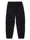 Diesel Oval D Branded Gabardine Cargo Trousers In Black