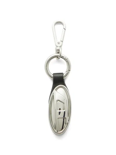 Diesel Oval D Grab-d 2.0 Charm In Metallic