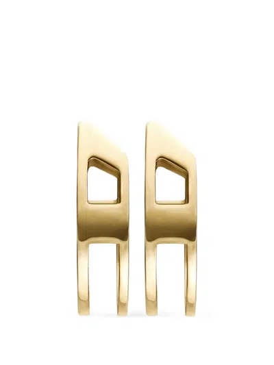Diesel Oval-d Hoop Earrings In Gold