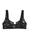 Diesel Camo Lace Bralette With Oval D Plaque In Black