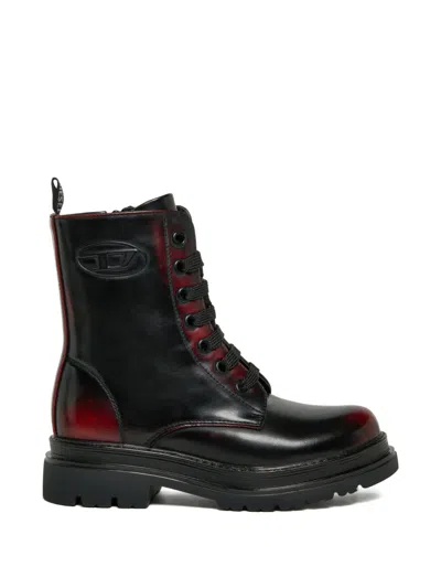 Diesel Kids' Oval D Lace-up Boots In Multi
