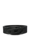 Diesel Reversible Treated Leather Belt In Black