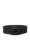 Diesel Reversible Treated Leather Belt In Black