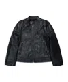 Diesel Oval D Leather Biker Jacket In Black