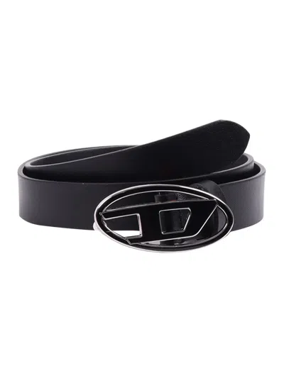 Diesel Oval D Logo B-1dr 25 Belt In Black