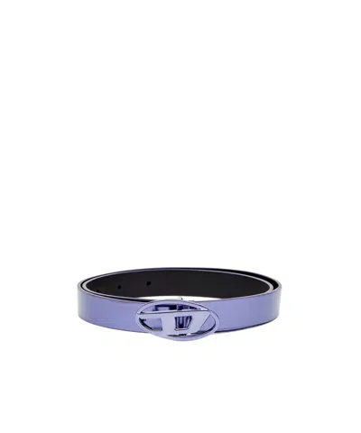 Diesel Oval D Logo Belt In Blue