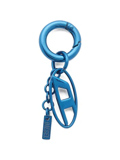 Diesel Oval D Logo-engraved Charm In Blue