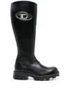 Diesel Black D-hammer Hb D W Tall Boots In Black