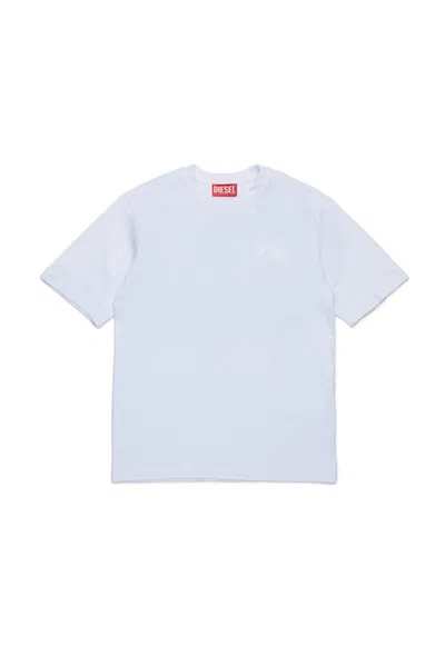 Diesel Kids' T-shirt Con Maxi Logo Oval D In White