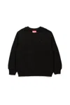 Diesel Pullover In Cotone Con Logo Oval D In Black