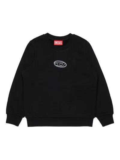 Diesel Oval D Logo-embroidered Sweatshirt In Black