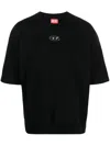 Diesel Oval D Logo-plaque Cotton T-shirt In Black