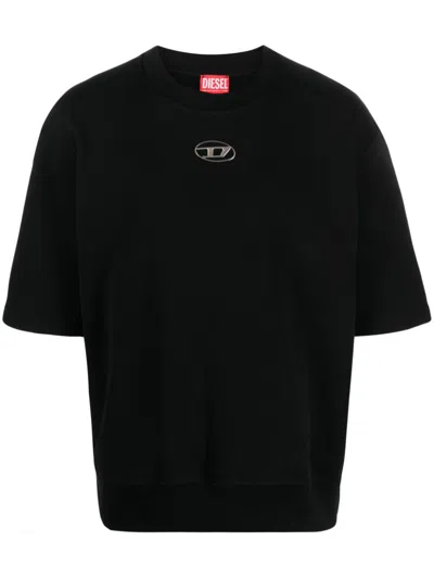 Diesel Oval D Logo-plaque Cotton T-shirt In Black