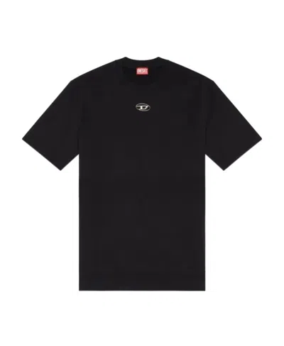 DIESEL OVAL D LOGO-PLAQUE COTTON T-SHIRT