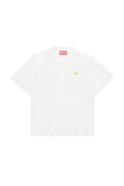 DIESEL OVAL D LOGO POPLIN BOWLING SHIRT