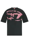 Diesel Oval-d Logo Printed Crewneck T-shirt In Animal Print