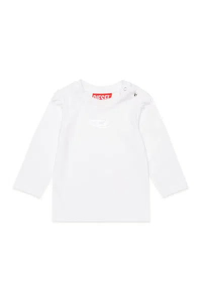 Diesel Babies' Logo-embellished Long-sleeved T-shir In White