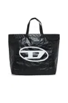 Diesel Oval D Logo Shopper Bag In Black