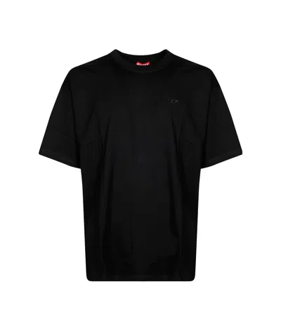 DIESEL LOGO-EMBROIDERED BACK-PRINT T-SHIRT