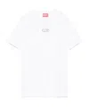 Diesel Crew Neck Short Sleeves Tops In White