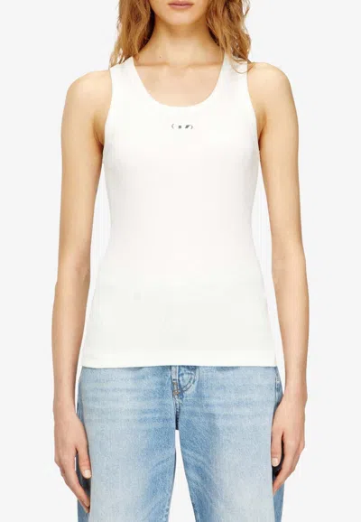 Diesel Oval D Logo Tank Top In White