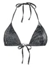 Diesel Oval D-logo Triangle Bikini Top In Black