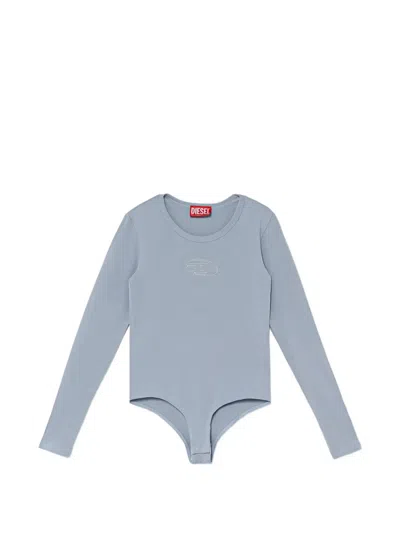 Diesel Kids' Oval D Long-sleeve Bodysuit In Blue
