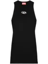 Diesel Mini Black Dress With Oval D Cut Out Detai In Viscose L In Black