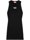 Diesel Mini Black Dress With Oval D Cut Out Detai In Viscose L In Black