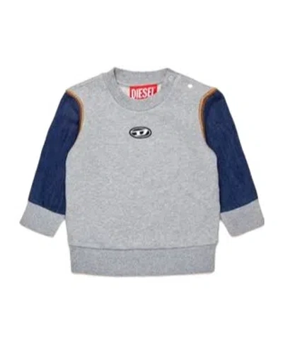 Diesel Oval D Panelled Sweatshirt In Color/blue