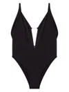 Diesel Oval D Metal Plate Bodysuit In Black