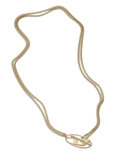 Diesel Oval D-plaque Necklace In 金色