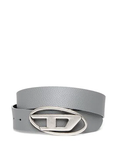 Diesel Oval D Reversible Belt In Gray