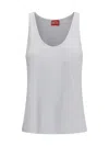 Diesel White Cotton Blend Tank Top Women In Multi