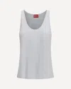 Diesel Oval D Ribbed Tank Top In White