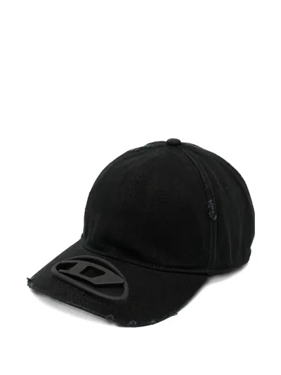 Diesel Oval D Ripped Baseball Cap In Burgundy