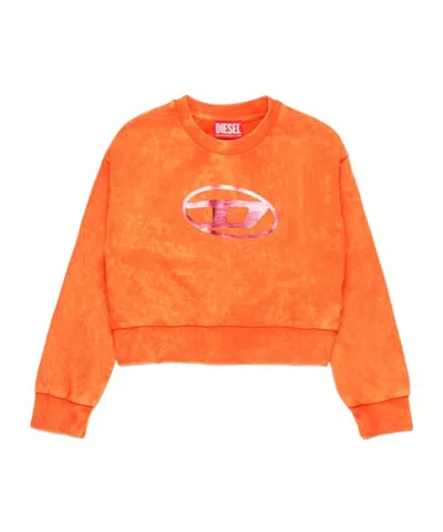 Diesel Oval D Sweatshirt In Orange