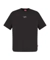 Diesel T-boggy-megoval-d T-shirt With Tonal And Contrasting Logo Embroidery In Black