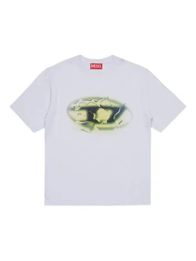 Diesel Kids' Oval D T-shirt In White