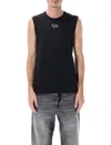 Diesel T-bisco-od Stretch Cotton Tank Top In Black