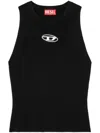 Diesel 'm-caddix' Black Top With Oval D Logo Plaque On The Front In Black