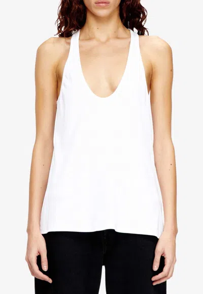 Diesel Oval D Tank Top In Brown