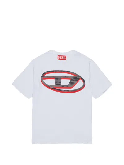 Diesel Kids' Oval D T-shirt In White