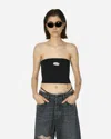 Diesel M-clarksvillex Black Stretch Ribbed Jersey Bandeau Top In Black